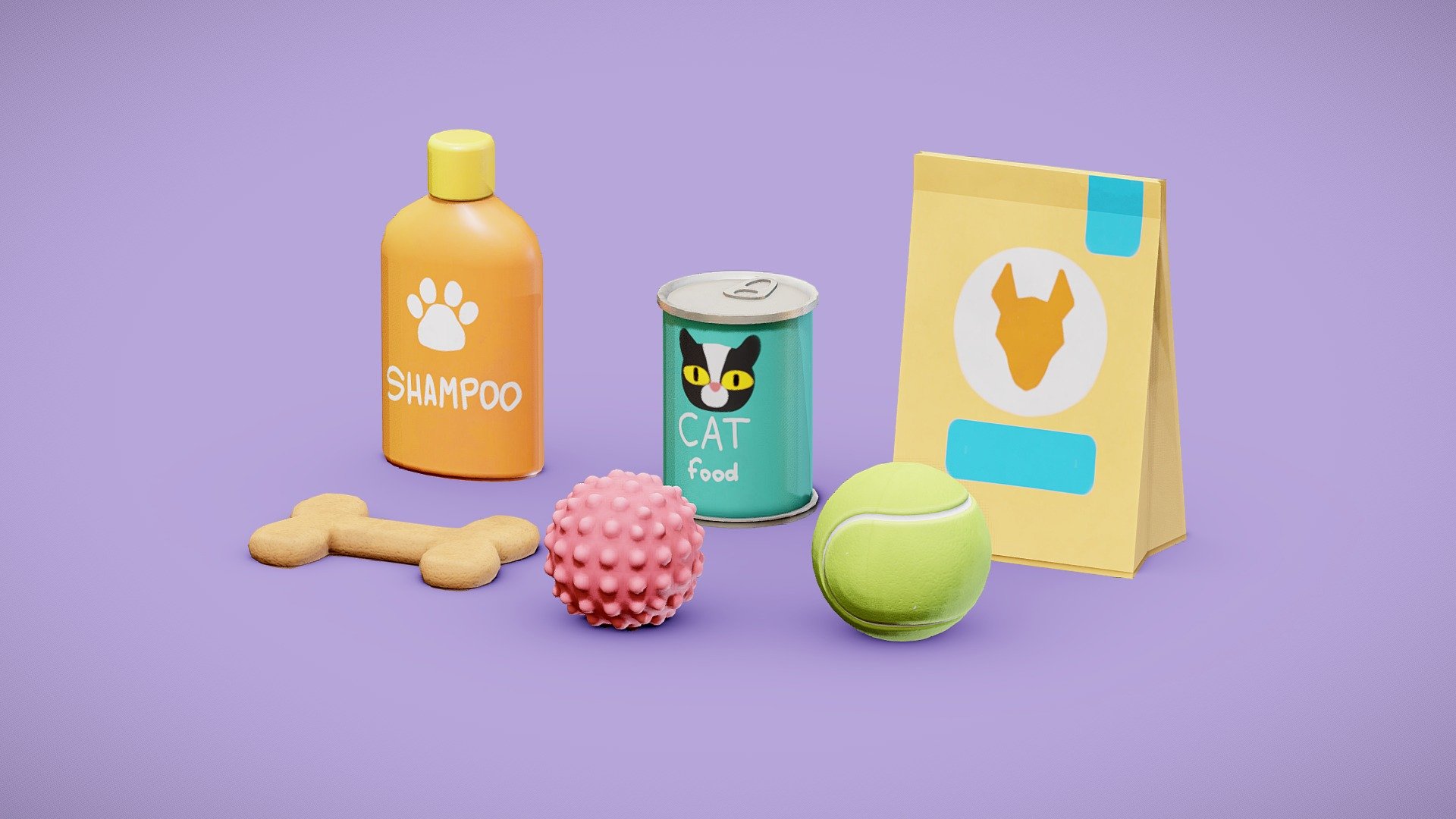 Pet Acessories for your renders and games

Textures:

Diffuse color, Roughness, Metallic, Normal

All textures are 2K

Files Formats:

Blend

Fbx

Obj