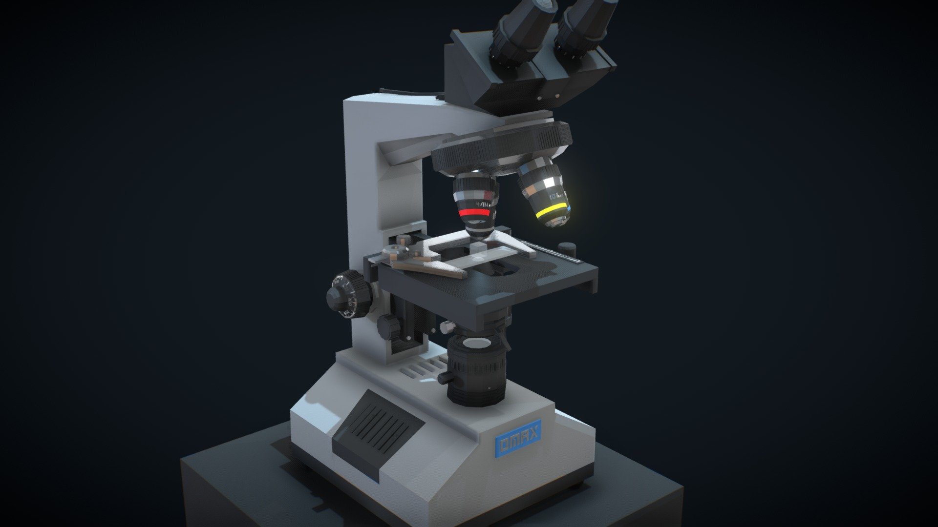 An Omax Binocular Compound Microscope. I thought it would be a great challenge to model, plus one day I would love to own one, specially a digital one. Hope you like it. Build with Blocks by Google in VR.

3donimus.com