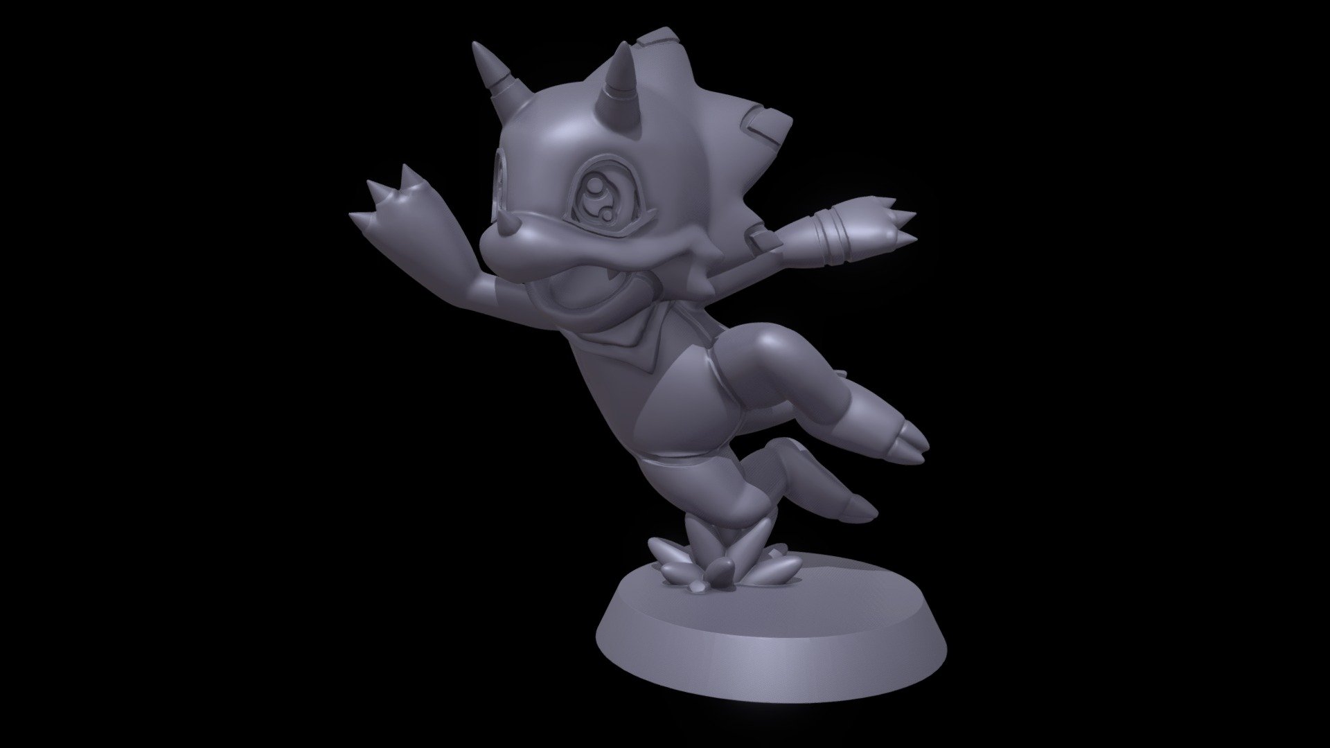 Gammamon ready to print!

Here we have the protagonist of Digimon Ghost Game. The file consists of two models, so you can print it to your liking according to your needs:

A model with all the color changes in relief (in case it helps you when painting, or in case you don't want to paint it but you want it to stand out)

A model with flat color changes (in case you dare to paint it freehand)

Enjoy them!