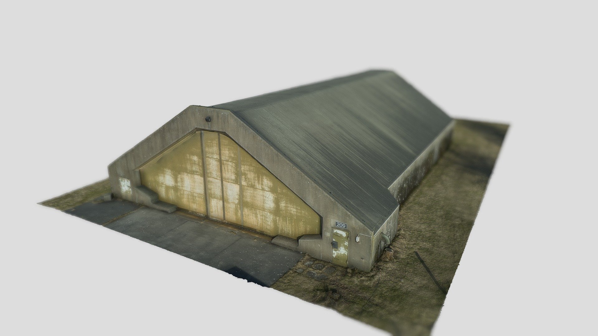 A aircraft hangar from the former Airforce Base in Værløse Denmark, the whole airbase is know a big public park open year round with lots of space for activities. This type of hangar was used to store F-16 from the Royal Danish Airforce. Captured with a Autel Nano+