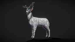 Fantasy Golden Deer horns, ornate, deer, stag, hunt, moose, animal, fantasy, magic, gold