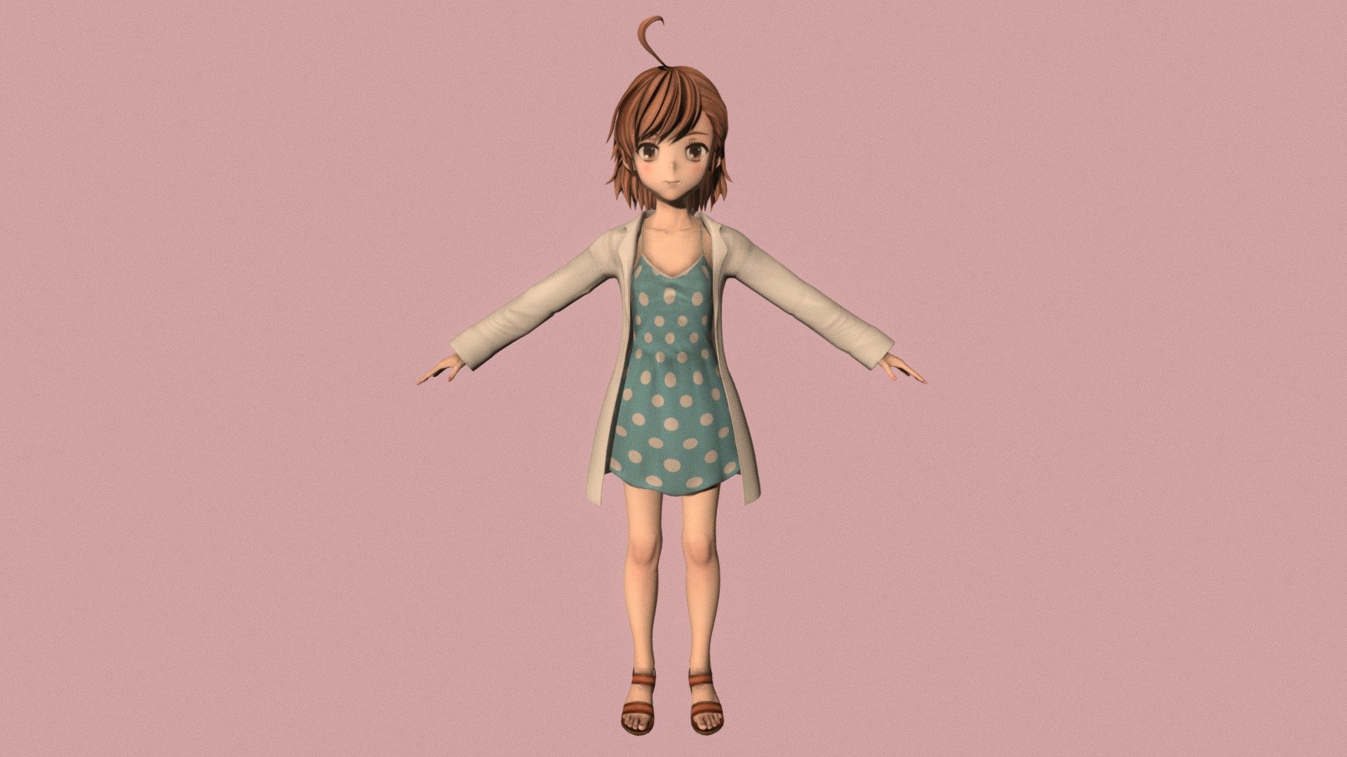T-pose rigged model of anime girl Last Order (A Certain Scientific Railgun).

Body and clothings are rigged and skinned by 3ds Max CAT system.

Eye direction and facial animation controlled by Morpher modifier / Shape Keys / Blendshape.

This product include .FBX (ver. 7200) and .MAX (ver. 2010) files.

3ds Max version is turbosmoothed to give a high quality render (as you can see here).

Original main body mesh have ~7.000 polys.

This 3D model may need some tweaking to adapt the rig system to games engine and other platforms.

I support convert model to various file formats (the rig data will be lost in this process): 3DS; AI; ASE; DAE; DWF; DWG; DXF; FLT; HTR; IGS; M3G; MQO; OBJ; SAT; STL; W3D; WRL; X.

You could purchase my model at: bit.ly/41y1JDe

And I can make commission models.

If you have any questions, please contact me via my email 3d.eden.project@gmail.com.