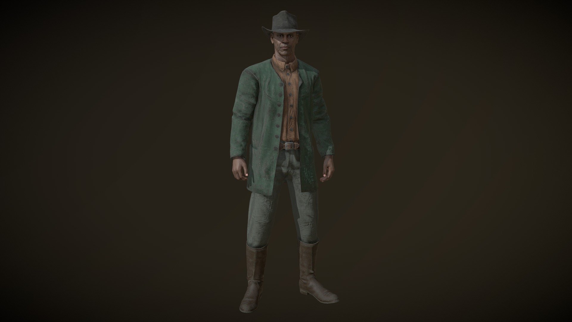 Cowboy:
Complete archive in additional file.

Character in A-pose ( Game Version).




High details.

Highres unique textures.

Rigged.

Exported to Unreal ( migrate files). Use same standard unreal mannequin skeleton. Can handle the same animations as Unreal mannequin from marketplace.

Highres Texturesets.

Professional Uv Layout.

Character mesh.

3d Game Ready Samurai Warrior Character.

High detail and realistic model.

Rigged, with high definition textures.

Texture types:




Albedo (Diffuse).

Normal.

Roughness.

Metallness.

ORM(Unreal Engine).
