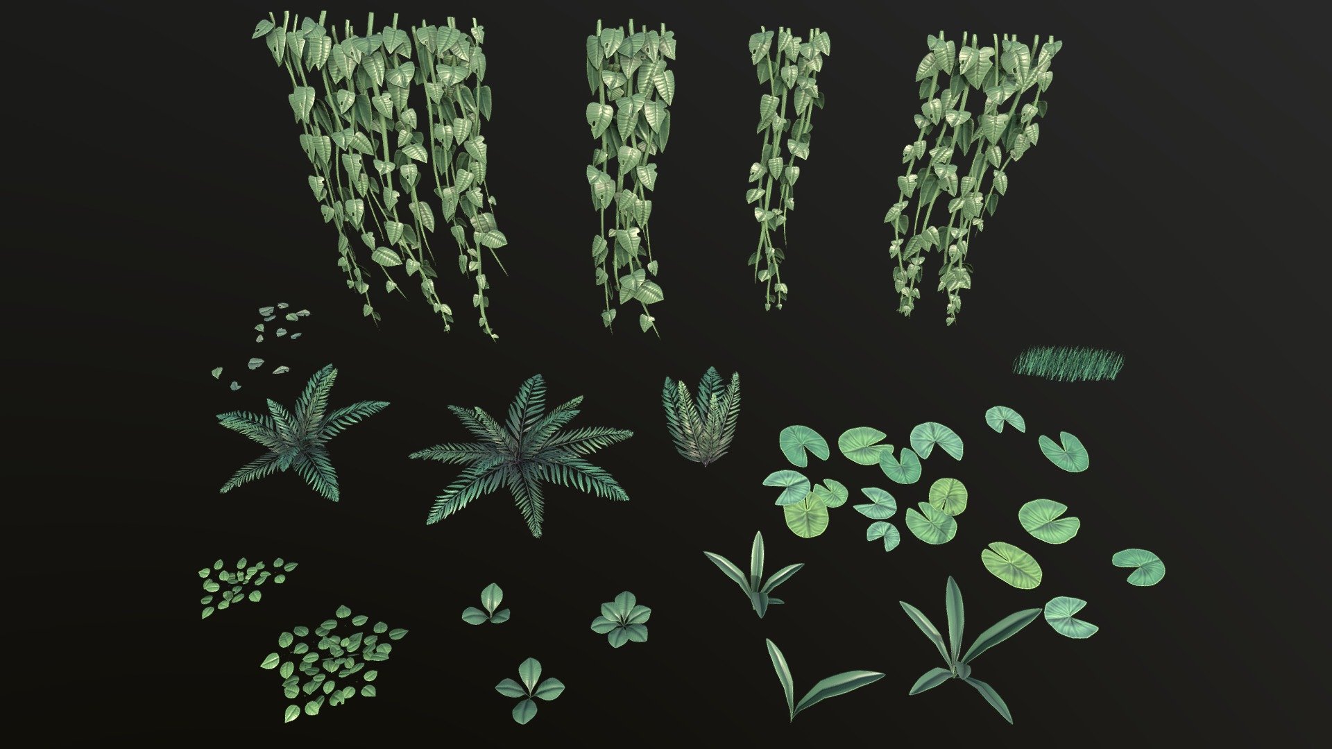 Foliage assets made for the game Cyrah's Ascent, game is available for free on Steam: https://store.steampowered.com/app/1992850/Cyrahs_Ascent/