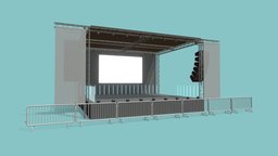 Concert Stage 3 music, cinema, lights, theatre, tent, exterior, platform, event, truss, theater, stage, wedding, display, party, band, festival, public, beam, concert, architecture, construction, industrial