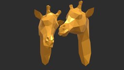 Giraffe Couple papercraft by Paperstatue style, giraffe, love, papercraft, diy, couple, paperstatue, paperanimal, lowpoly, design