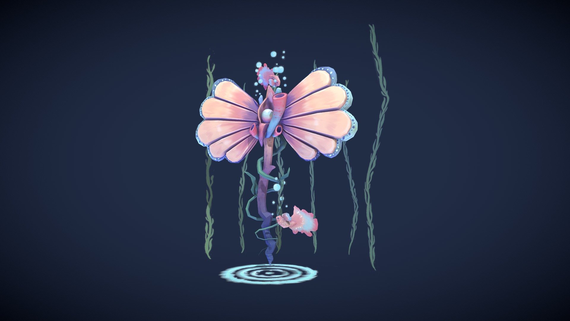 World of Warcraft inspired Weapon for DAE Game Art 2023.

It's inspired by the Jinyu and Naga Sirens Species/Race AND the colorful and pretty Underwater World of WOW!