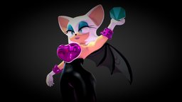 Rouge the Bat sonic, murcia, cartton, marvelousdesigner, diamont, rougethebat, maya, character, rougethebat-sonicthehedgehog, sonichedgehog