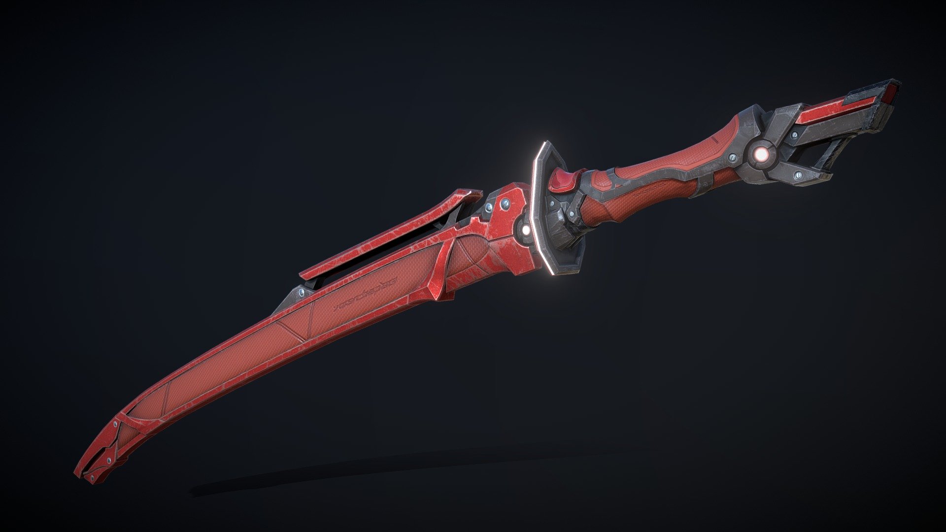 A sci-fi Katana sword with a seathe.
Based on several designs from Spark621, with a lot of modifications such as the glowing edge or the tilted seathe.
For a similar design check this other scifi weapon: https://sketchfab.com/3d-models/the-cracker-e1e5f3fd879c4eb28c317fa523b62692