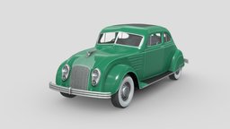 Low Poly Car - Chrysler Imperial Airflow 1934 wheel, power, transportation, cars, drive, motor, vintage, transport, urban, cadillac, antique, classic, automotive, part, limo, limousine, vehicle, lowpoly, car, towncar