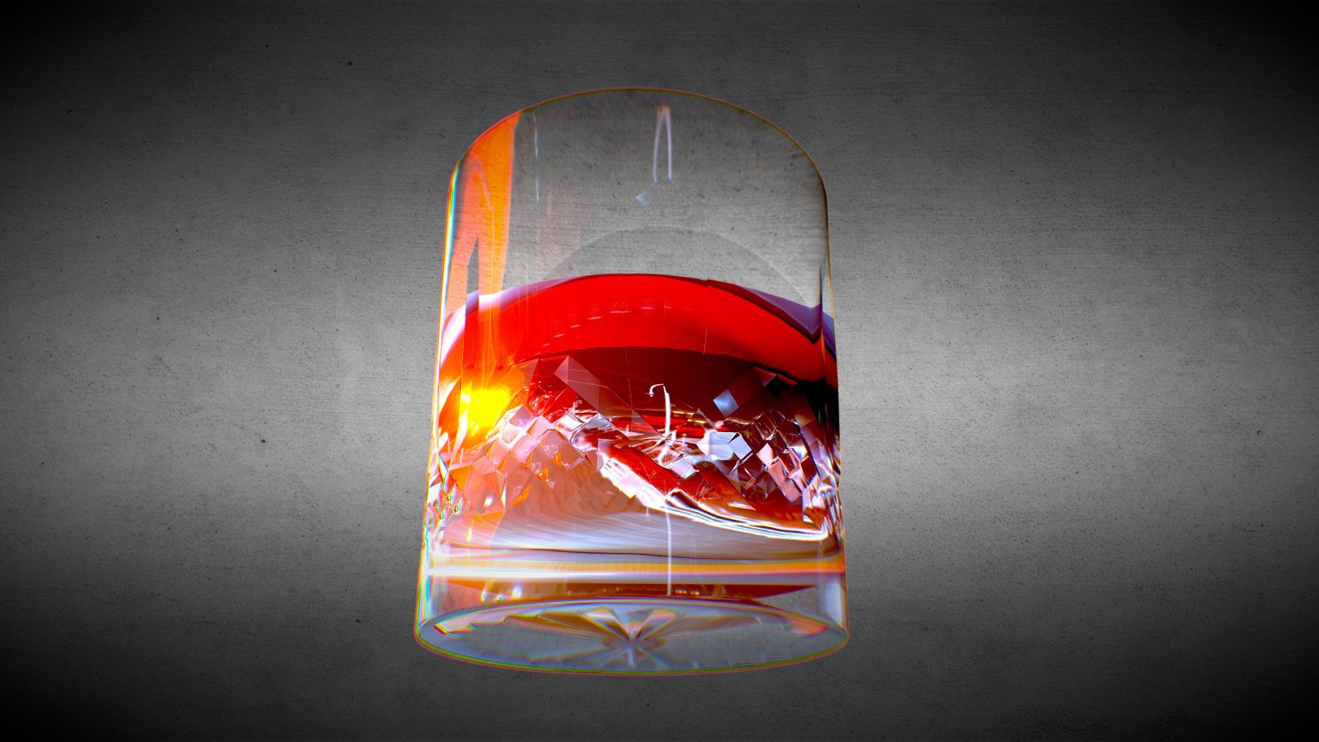 Whisky in cut glass with ice. Complete with finger smudges.

Modelled in blender 2.79.