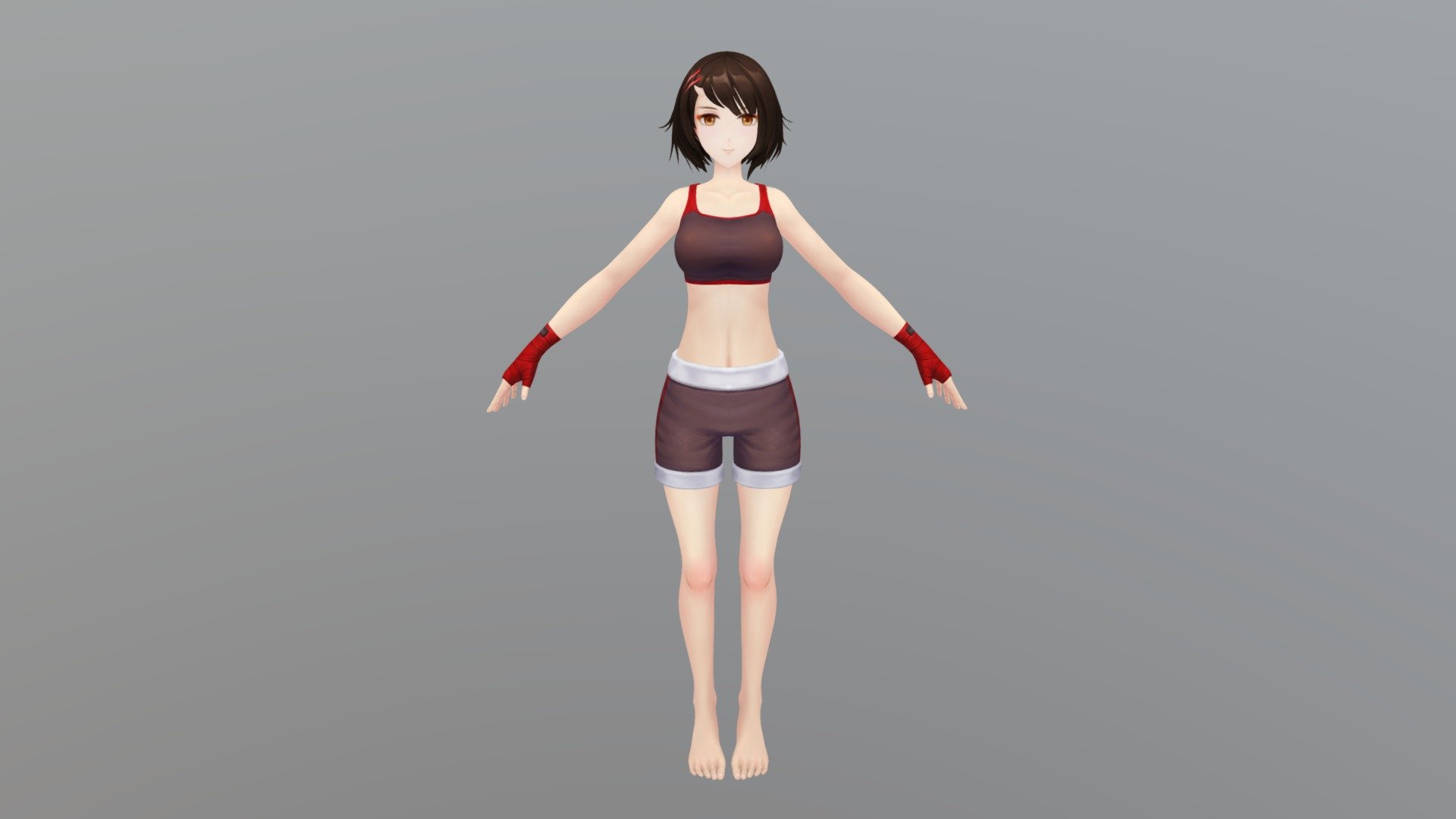 anime character sport suit with base model inside