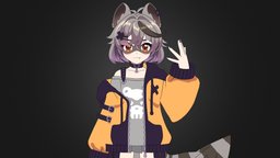 VRChat Snuffy V-Tuber 3d Model avatar, 3d-model, vrchat, character, blender, anime, v-tuber, snuffy