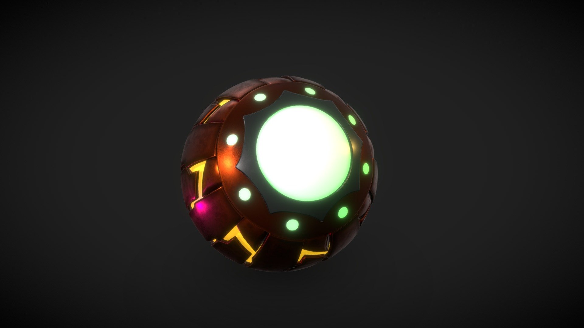 Green Goblin Bomb modeled and textured on ZBrush, Blender and Substance Painter.