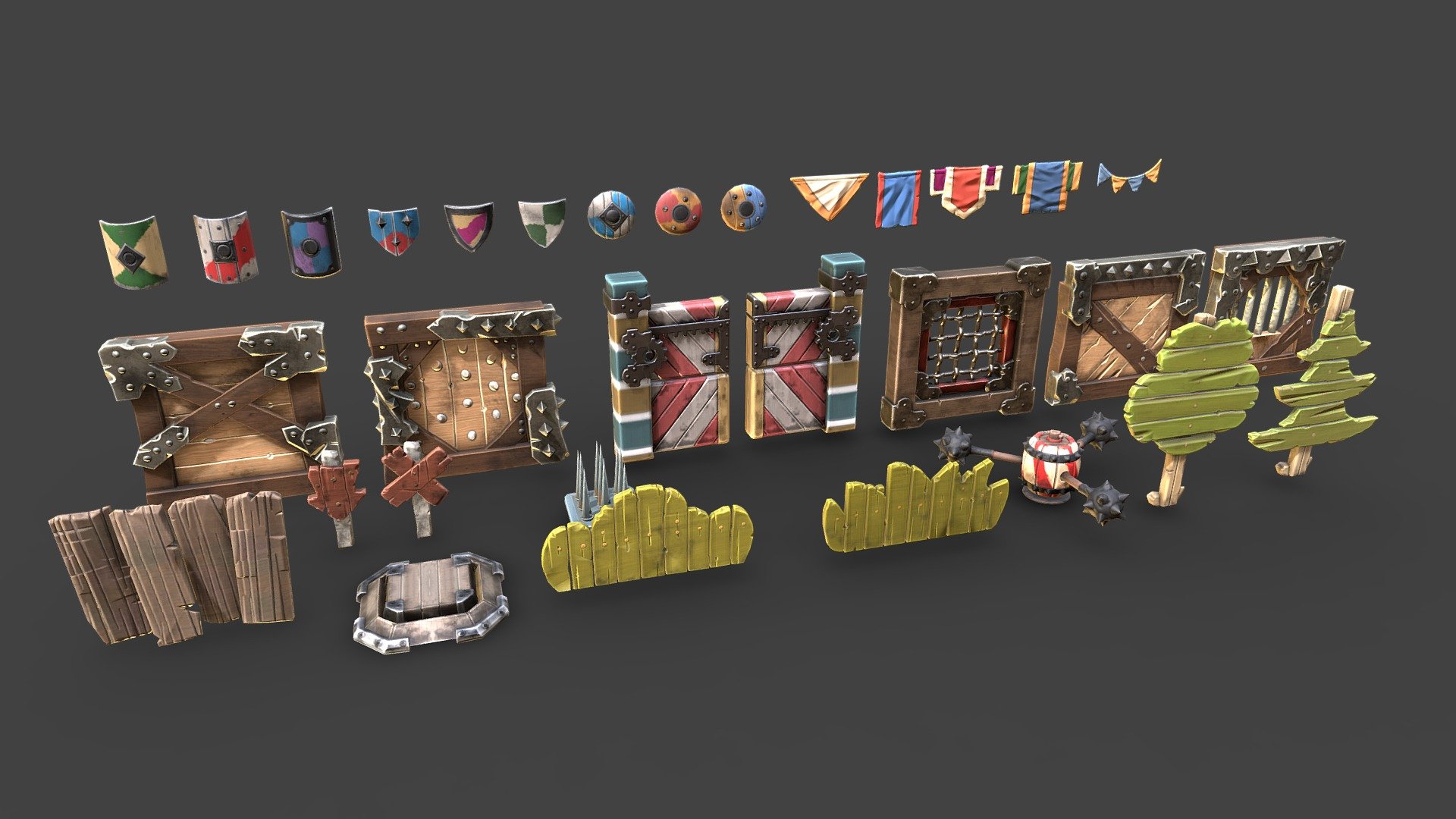 A scene I'm making to practice my props and environments modelling/texturing. Setting this scene and props up in Unity.
Still WIP, I got all the pieces but I want to make it a level.
Started and done within 8 days.
All the models and textures were done in 3DCoat 4.9 and Blender. Then imported to Unity.

Concept from Markus Neidel:
https://www.artstation.com/artwork/gYeJP
Cancelled RPG Project - Arena
by Markus Neidel🐌