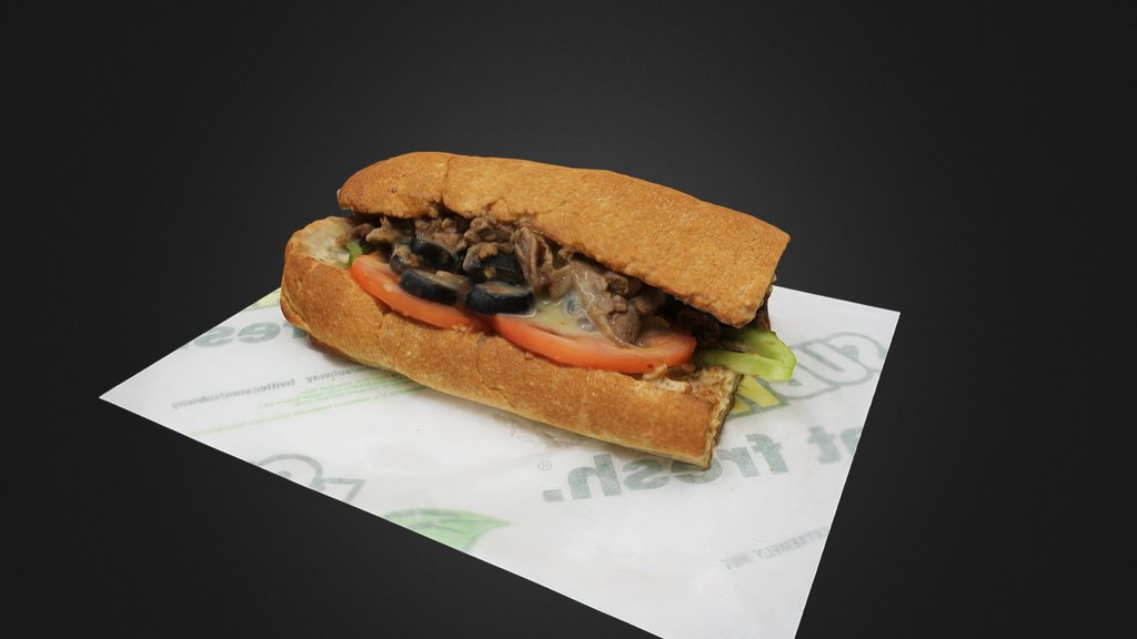 Subway Sandwich 3D Model food, photogrammetry