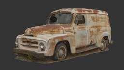 International-Harvester Van (Nelson, NV) truck, van, vintage, retro, wreck, rusty, bus, derelict, photoscan, photogrammetry, vehicle, scan, 3dscan, car, free, noai