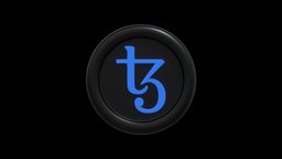 Tezos or XTZ Crypto Coin with cartoon style coin, money, bitcoin, token, currency, crypto, illustration, exchange, futures, metaverse, cryptocurrency, blockchain, nft, cartoon, 3d, technology, modelling, tezos, xtz, web3
