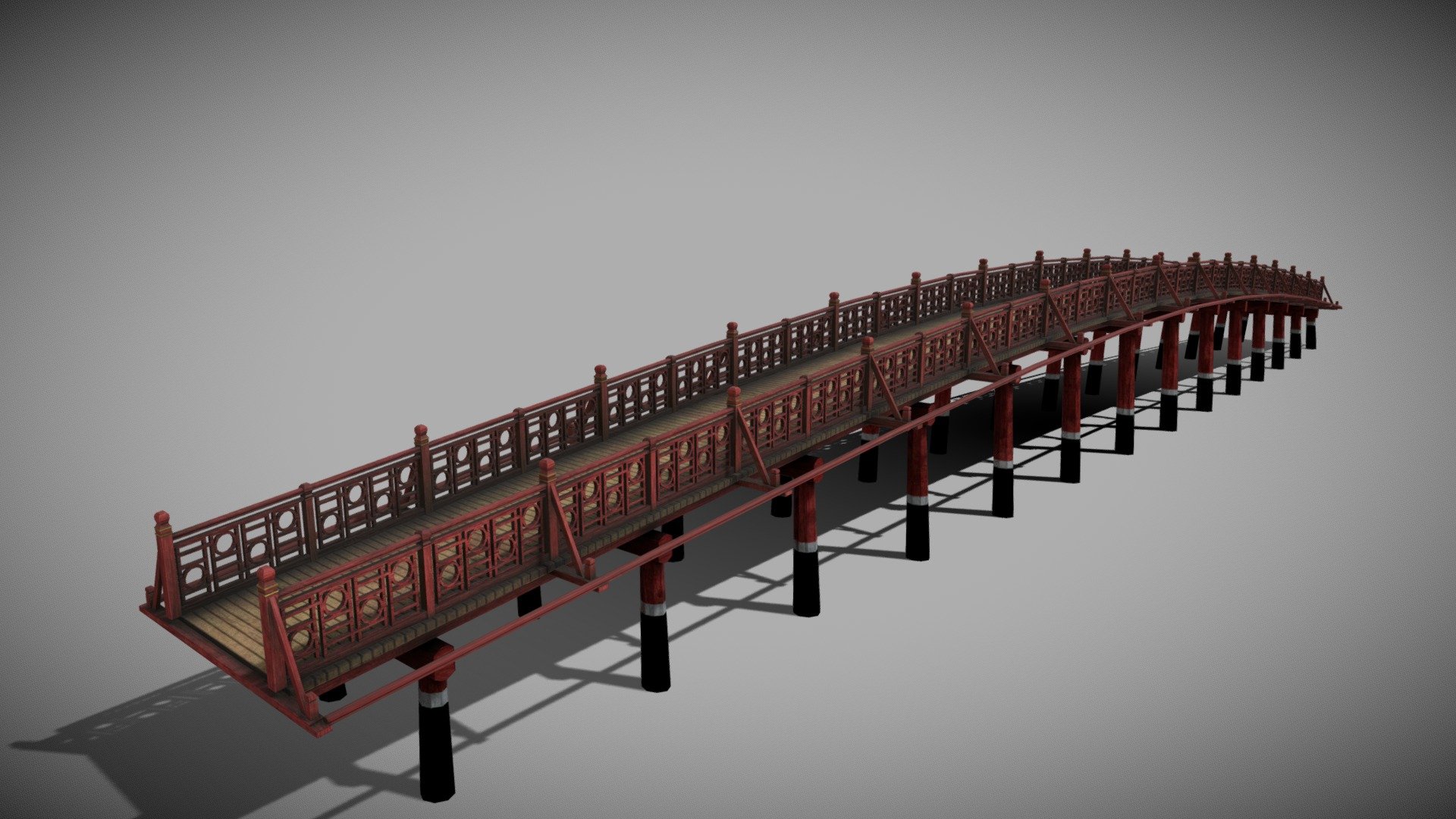This bridge is based on a bridge in viena, (cầu thê húc). It is game ready.

-Low poly

-2K texture

-1 material

-7 UDIMs 

-No pluggins

-OBJ file

-Maps included: basecolor, height, normal, roughness, metallic.