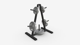 Exercise equipment storage rack lift, storage, rack, fitness, gym, equipment, exercise, dumbbell, iron, barbell, activity, 3d, pbr