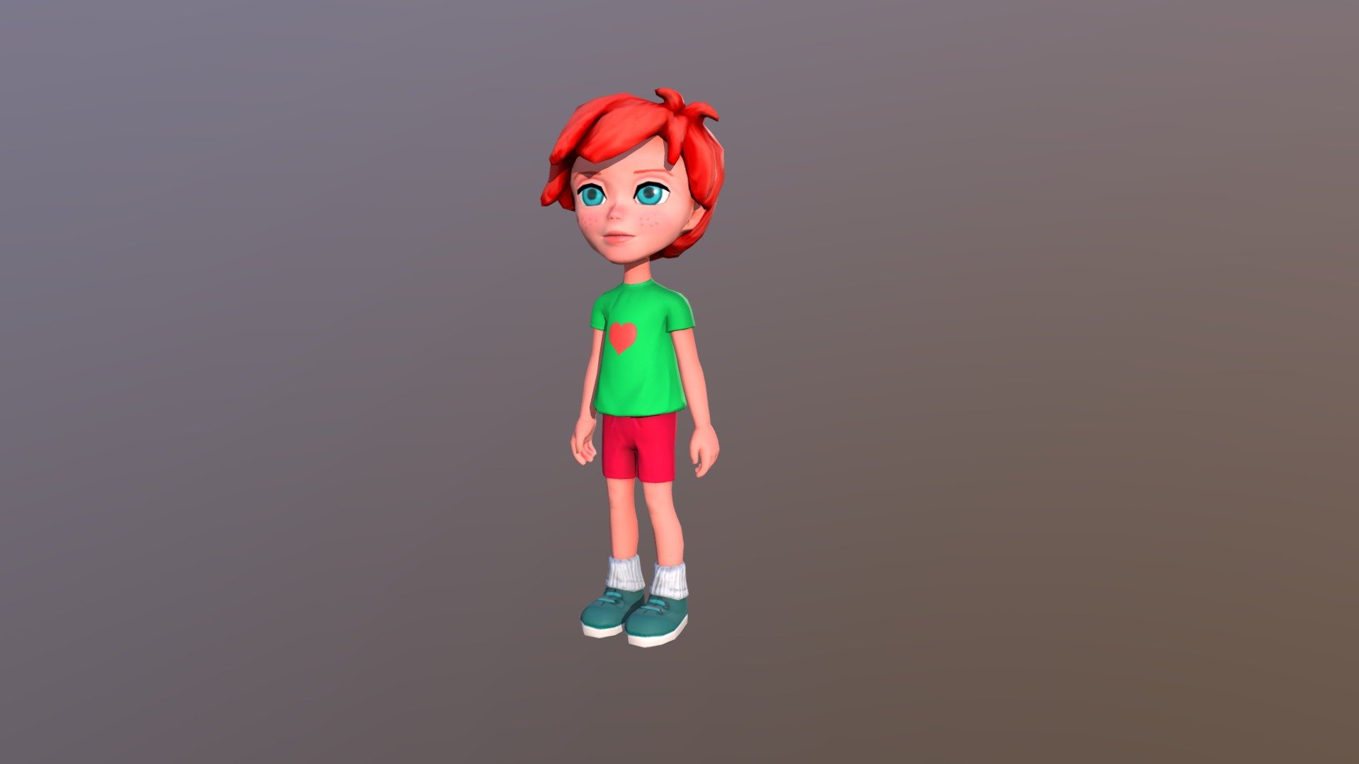 3D model of a kid - remake of the downloadable model.
Updated with Normal (OpenGL), Specular and Roughness maps.
Blend file and glTF now included.