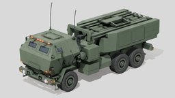M142 High Mobility Artillery Rocket System modern, truck, us, army, ready, vr, ar, 4k, fbx, launcher, rocket, ukraine, mlrs, game, blender, vehicle, pbr, lowpoly, military, usa, war, m142, himars, m1140