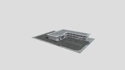 Retro Motel Scene with 4K Textures Low-poly scene, hotel, travel, 4k, apocolyptic, motel, stop, lowpoly, building, street, environment, street-lights, parking-lot, commercial-building, toursim