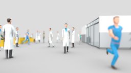 Science Men lab, doctor, nurse, laboratory, science, professional, medicine, robe, men, scientist, posing, chemist, character, blender, lowpoly, characters