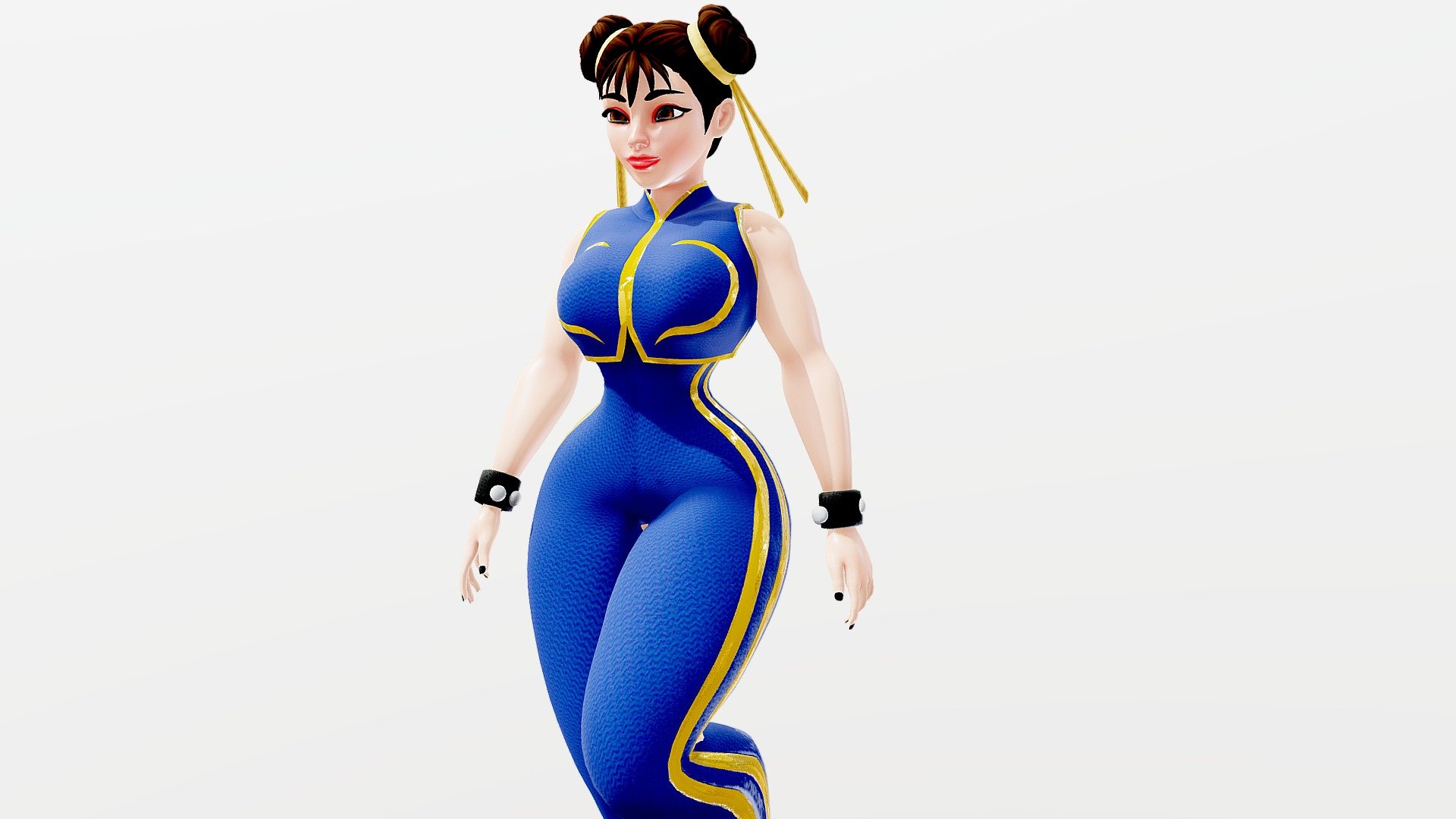 Street Fighter Style Character V2

I wanted to try and model Chun-Li but in my art style like I did Princess Peach. 

Let me know what you think.