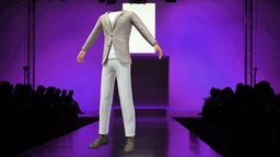 Male Buttoned Jacket Tshirt Pants Shoes Outfit short, suit, one, white, tshirt, flat, jacket, smart, pants, oxford, feet, classic, hands, summer, shoes, slim, fit, casual, mens, t-shirt, handsome, canvas, formal, buttoned, trousers, showing, pbr, low, poly, male, laced