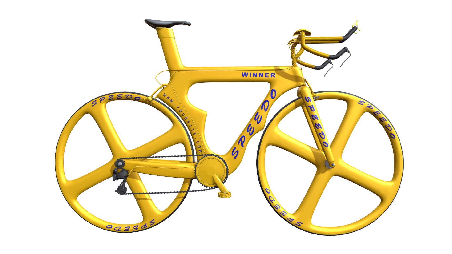 Detailed 3d model of modern bike.