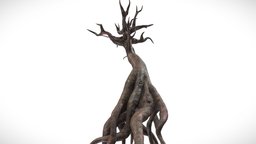 Fantasy Dark Forest Tree D - Scary - 4k trees, tree, plant, landscape, abandoned, forest, grass, plants, mud, post-apocalyptic, dead, leaf, outdoor, foliage, bark, realistic, nature, decay, psychedelic, meadow, fog, botanical, dark, horror