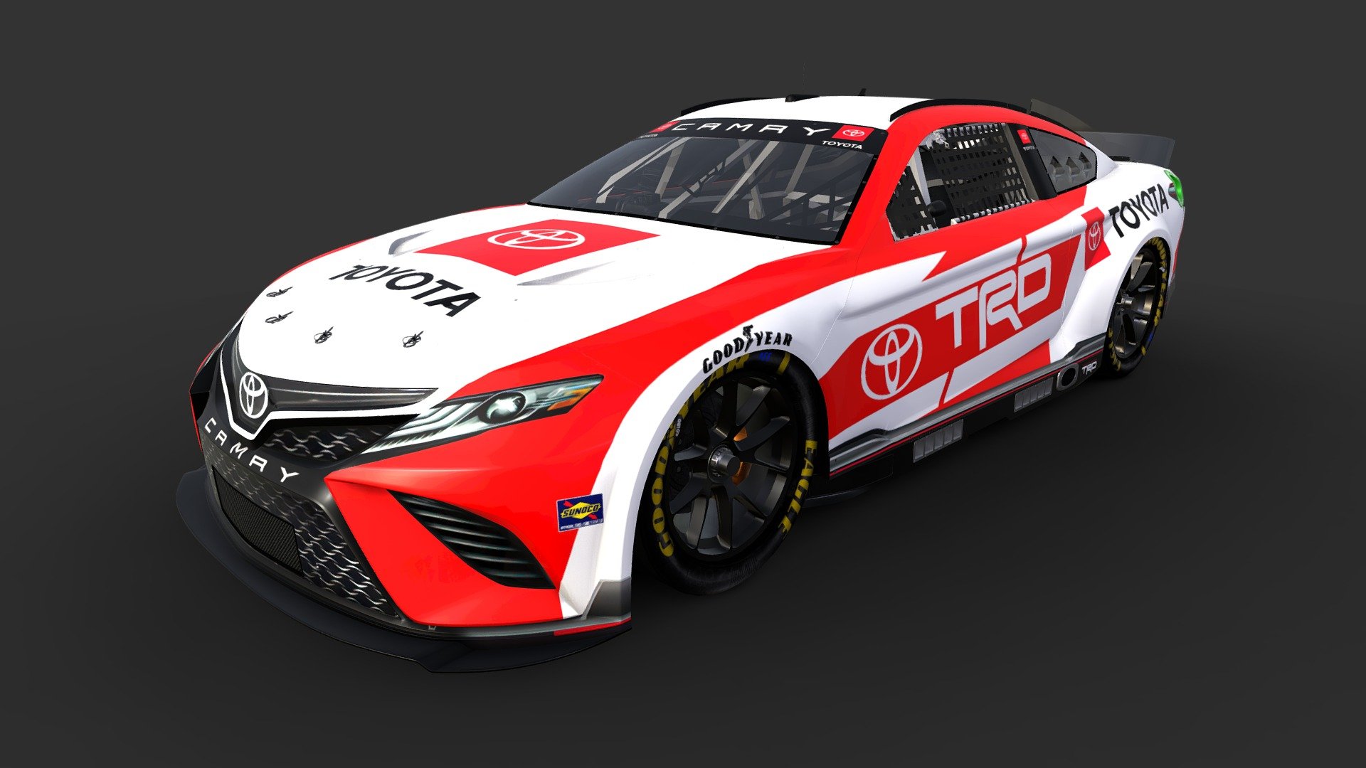 Toyota Camry NASCAR NEXTGEN 2022 Body Mid poly Optimized for games 
55722 Points 
48634 Polys 
94486 Triangles 
other formats (.dae, .fbx, .blender, .max) 
uvmap (.PSD) 
no interiors