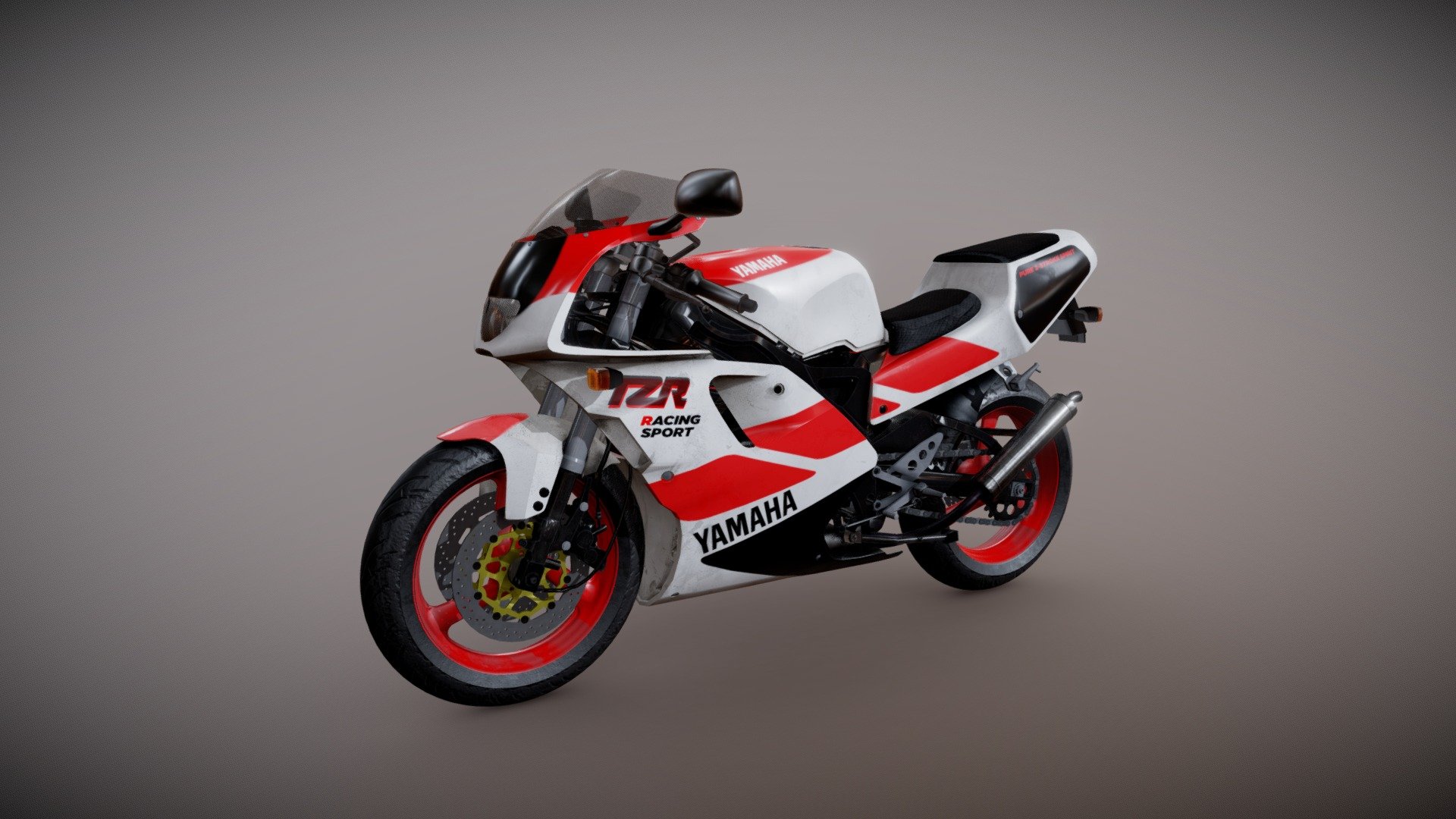 Detailed model of the epic 250 2-stroke Yamaha TZR 250
