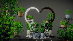 Hanging Pots Collection with Plant Stands plant, pot, assets, stand, pots, hanging, vines, flowerpot, assetpack, blender3dmodel, flower-vase, flower-pot, pot-stand, decorative-element, hangings, plants-nature, nature-assets, plants-pack, pots-pack