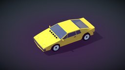 Cartoon Low Poly Lotus Espirit Sportcar vehicule, gadget, motor, road, sportcar, lotus, illustration, low-poly-art, espirit, low-poly, game, lowpoly, low, poly, car