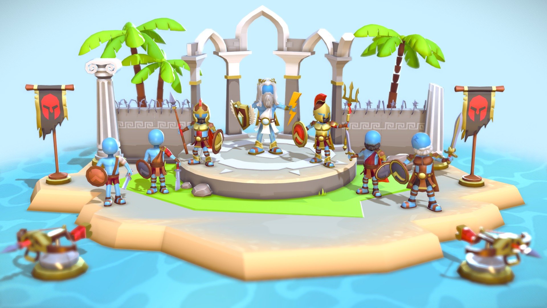 Stylized greek fighters 
Done on blender , for a mobile video game in collaboration with PinpinTeam

Want to make a special 3D order? Contact me on my email : Haykel.shaba.designer@gmail.com