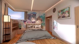 bedroom archviz archviz, vr, cyclesrender, architecture, blender, blenderkit