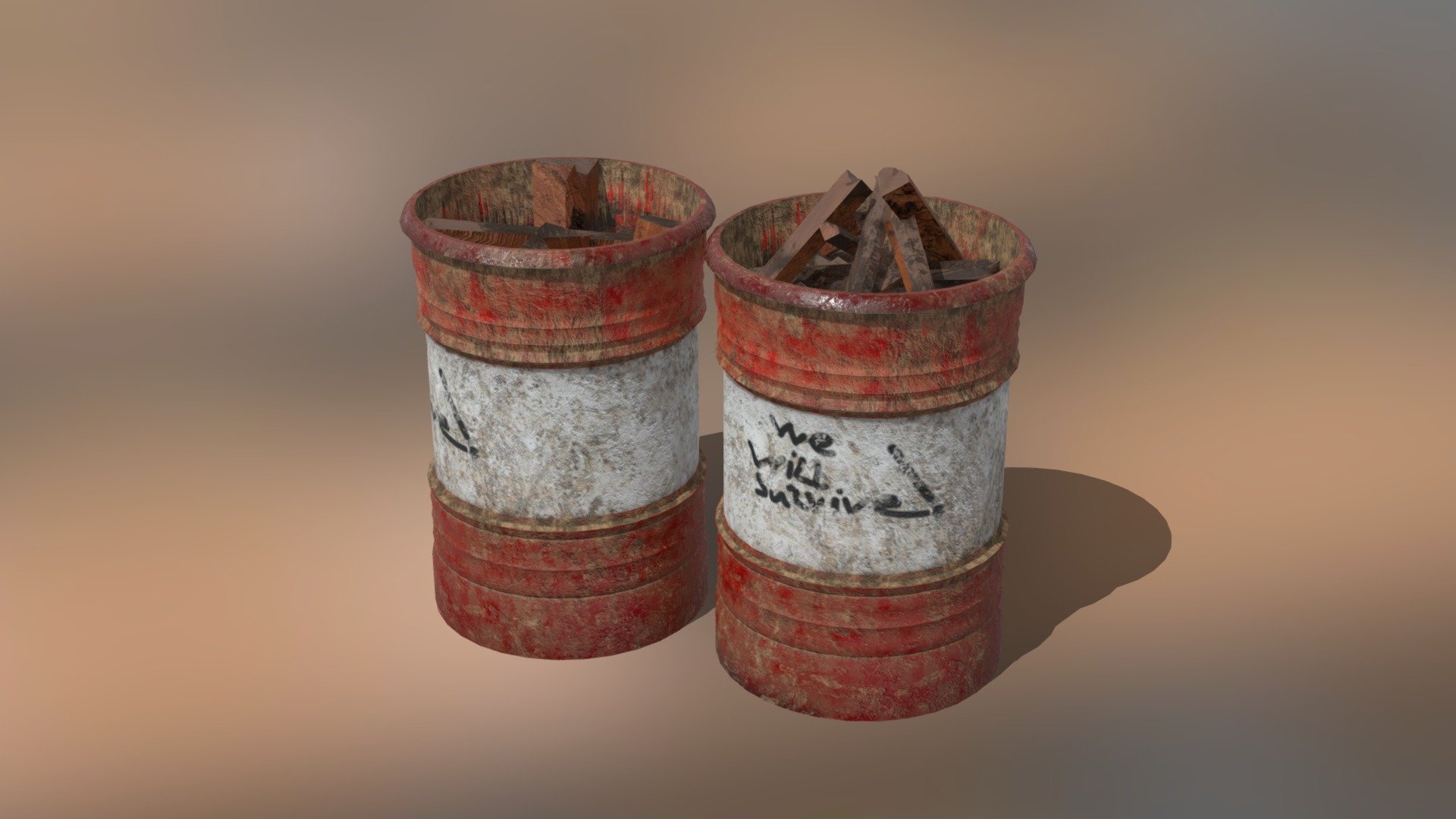 An old iron barrel for a fire, inside there are two types of firewood, a tall one with a coal at the bottom, and a second type: full of logs. There is fire in the .blend file. Ready to play, optimized and beautiful topology. Textures 2k res, something hand drawn. Made in blender 3.0, all renders in Cycles X

GET model here: http://surl.li/blopl
