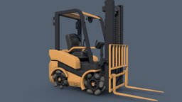 Electric Forklift with Mecanum Wheels forklift, mecanum, substancepainter, blender, blender3d, electric, industrial