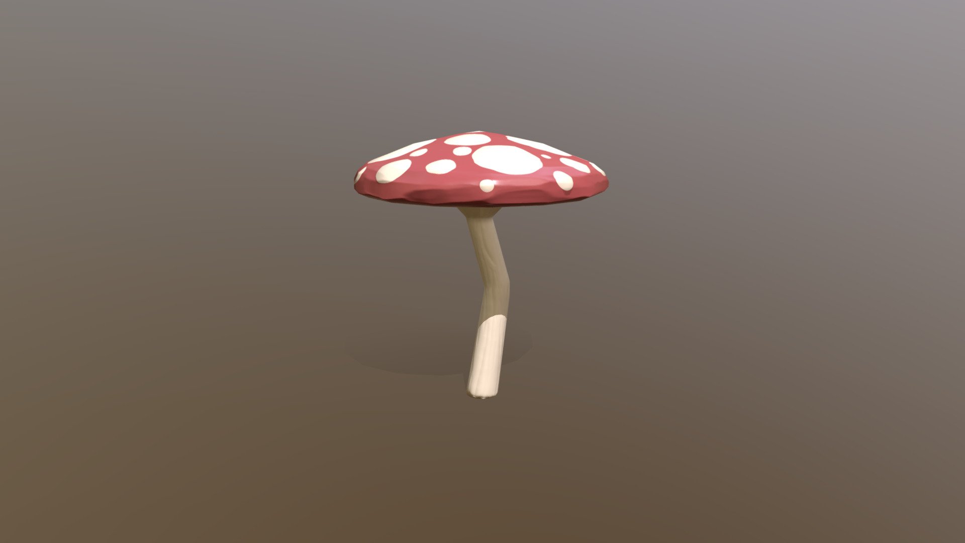 Low poly mushroom model with baked details from a high poly sculpt.