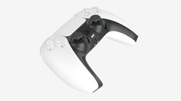 Sony Playstation 5 dualsense controller white device, control, wireless, gaming, console, playstation, electronic, controller, gamepad, joystick, ps5, game, 3d, pbr, technology, video, dualsense
