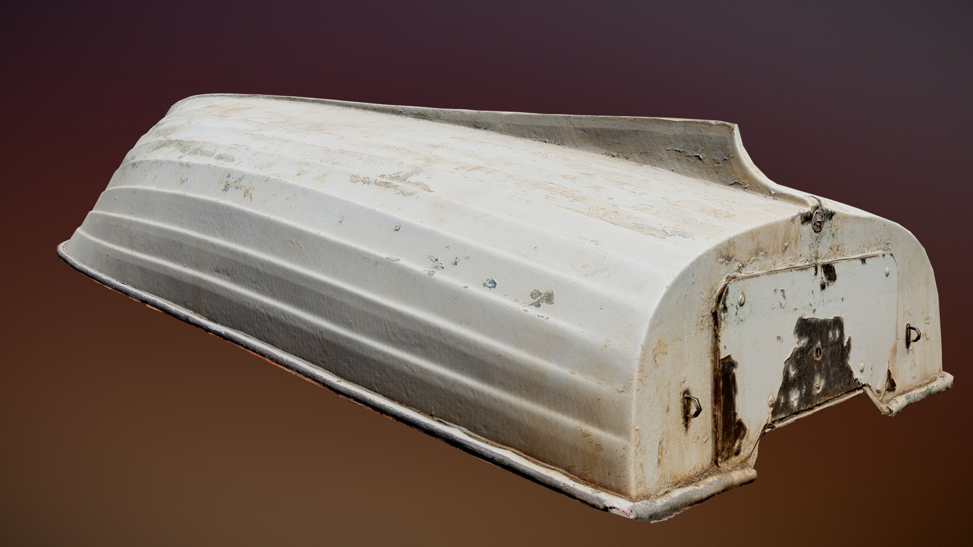 Flipped Fishers Boat photoscan model. 360 Degrees, decimated, cleaned, UV’ed &amp; PBR Textured.
Texture Set




2048x2048 / PNG

Albedo (Diffuse) / Roughness / Metallic / Normal / Ambient Occlusion

Color Accurate 

Vertex Count




2.7k Vertices for all assets combined

Scaled to size

Additional files




None

Additional information




Real World Scale

Z up

Free of all legal issues as all branding and labels are adjusted.

If you need any support, assistance or feedback, you can comment below or mail me and I will respond as quickly as possible.
High Poly Scan and Texture available upon request. 

Check out my other models and photoscans by following the link below.

Contact: hello@notoir.xyz 

More: https://notoir.xyz/featured-links/

Follow me on:
Instagram
Twitter
Artstation