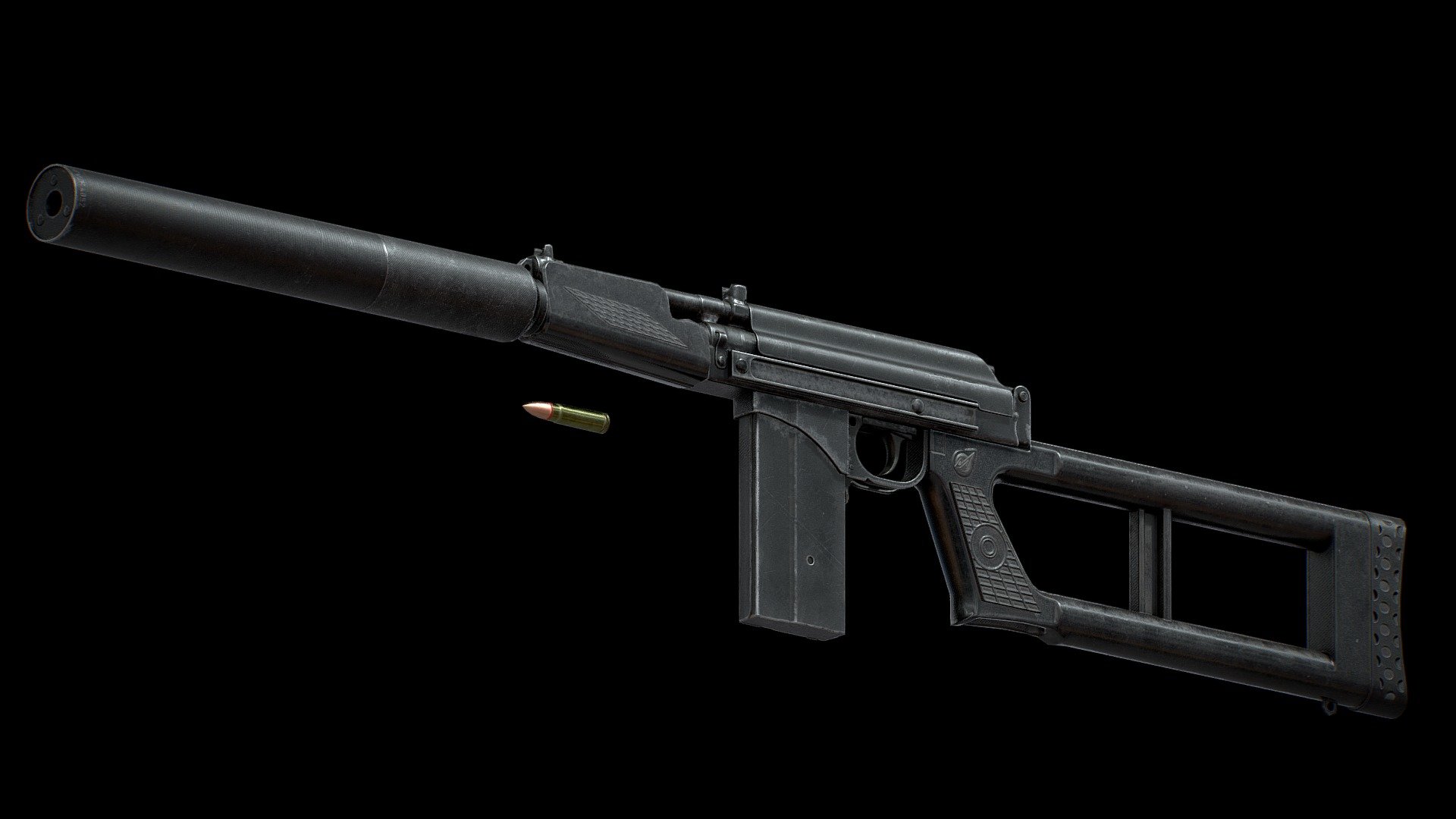 This model is free, so please consider liking it. Subscribe for more models like this one!

Some history:



The VSK-94 is a 9x39mm suppressed designated marksman rifle designed in 1995 in the KBP Instrument Design Bureau by Vasily Gryazev. - Wiki


How I made it:



Modeled and retopologized in Blender, Uv’d in Blender, Sculpted in Zbrush, baked in Marmoset Toolbag and textured in Substance Painter.

Made in ~50h

THIS PROJECT ON ARTSTATION: HERE


Check out my Socials:
linktr.ee/valterjherson

Available for part time / full time work! Contact me!
This model is free to use, please consider subscribing to my socials!
If you plan to use this model in your projects, please let me know!


My other projects:



skfb.ly/oZpvK

skfb.ly/oKtFR

skfb.ly/ouIYY

skfb.ly/owyQQ

skfb.ly/ouEUR

skfb.ly/ouIZz

skfb.ly/ow9EQ

skfb.ly/oxYT8

skfb.ly/ouXLO

skfb.ly/oxPn8

skfb.ly/oxVH6

skfb.ly/oyqVG

skfb.ly/ov9u7
