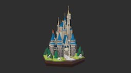 Disney Castle castle, disney, blender3dmodel, blender3d-beginner, blender, blender3d