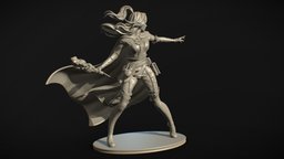 Elf Mage 3D Print Miniature sculpt, rpg, toys, 3dprintable, miniature, mage, 3dprinting, sorcerer, 3dprinters, femalecharacter, 3dprint-3dprintable, 3dprint, female, fantasy