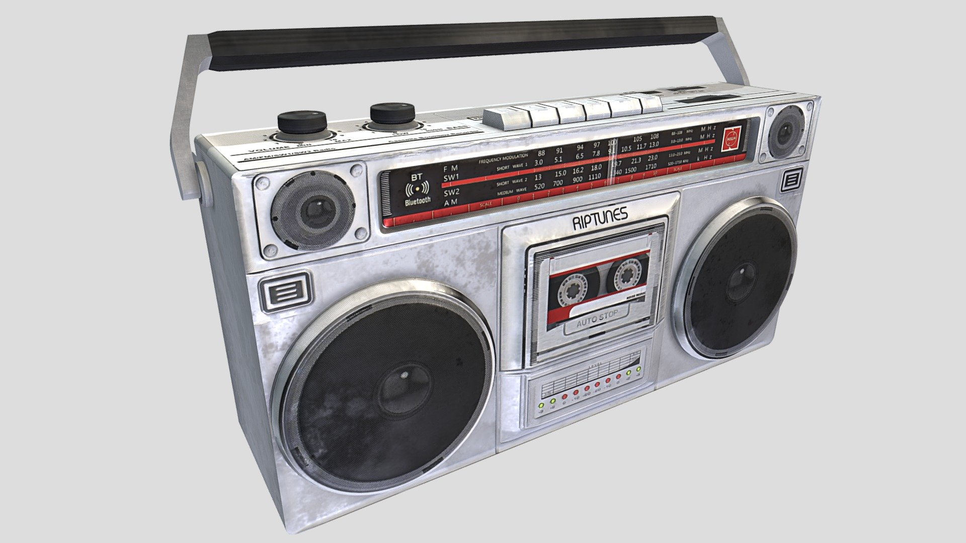 I modelled this 90's style Boombox Radio in Blender.  Model has normal-maps, it's fairly low-poly and is game-ready.