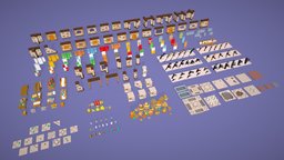 RPG - FPS Game Assets Pack - Lowpoly gate, spear, flag, m16, revolver, key, handgun, mp5, scar, barrels, treasure, coins, sai, pistol, drums, curtain, akm, sniper-rifle, shuriken, railing, m416, awm, fpsgame, lowpoly-blender, gamepack, wooden-box, ninja-weapon, rpggame, mini-uzi, floor-tiles, tresurechest, weapon, knife, lowpoly, blender3d, axe, gameasset, bottle, guns, wall, akm-47, ninja-star