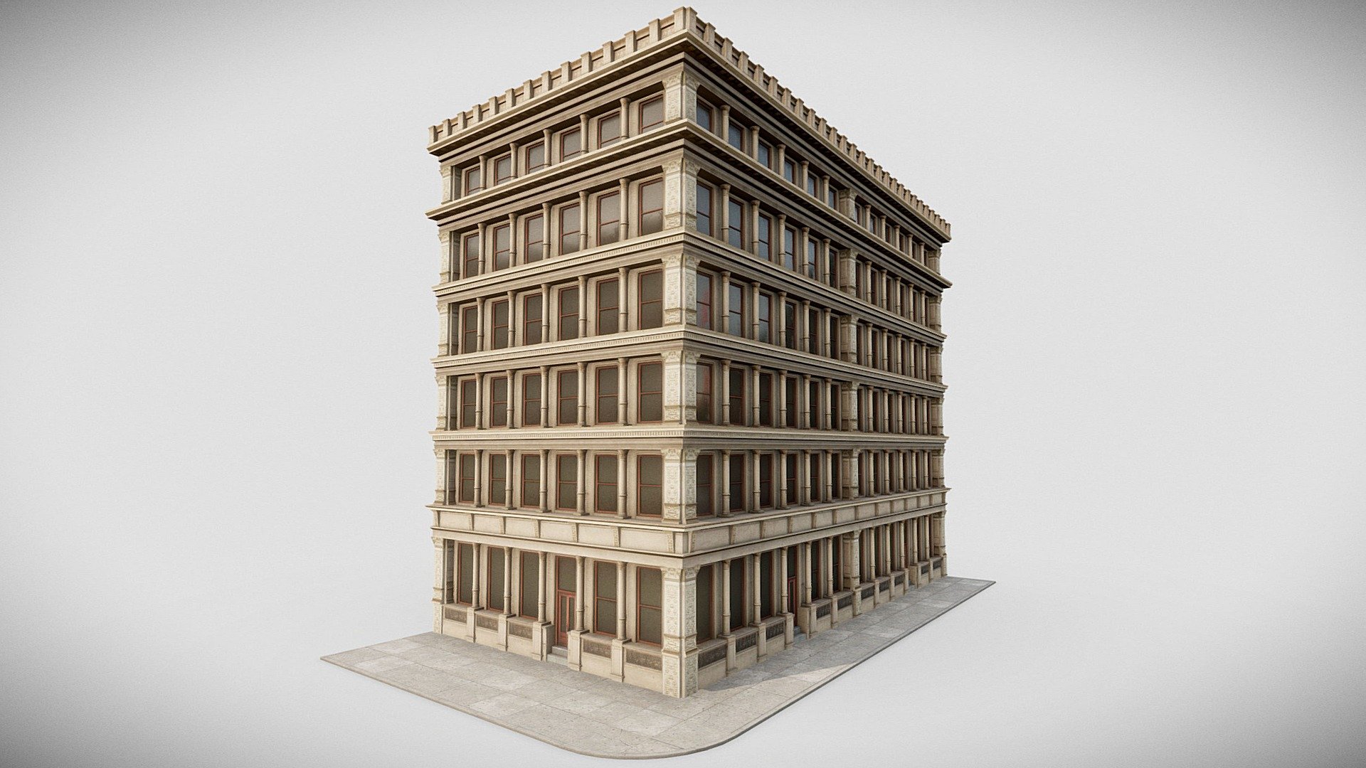 SoHo Cast-Iron Steel building in Manhattan. 



Textures Included:




4k baked textures

Diffuse

Roughness

Ambient Occlusion

Formats:




.obj

.fbx

.blend

View the full building pack here: https://sketchfab.com/3d-models/manhattan-modular-city-block-358-broadway-st-71f1ca2b46a84c0d907b71f78c34b790