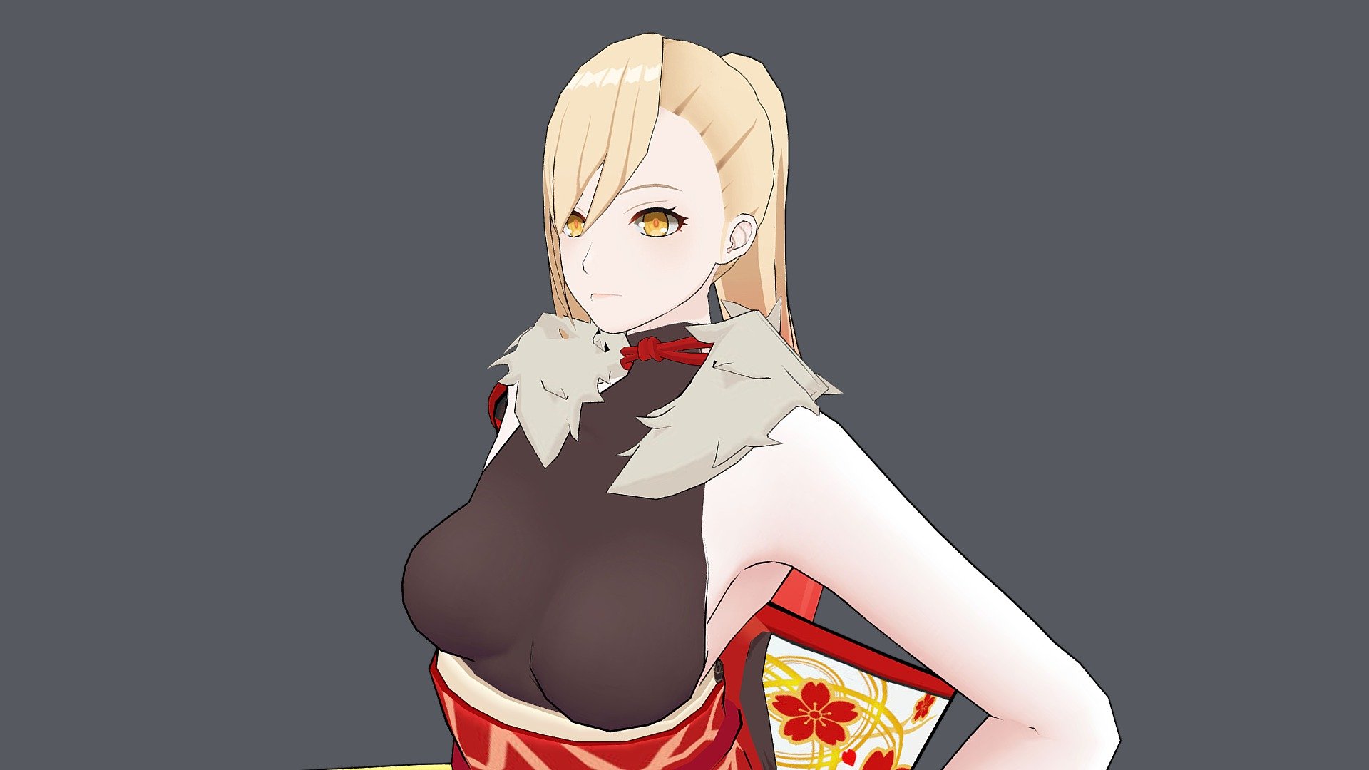 A character created in the image of a samurai.
I struggled with the Japanese pattern.